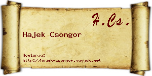 Hajek Csongor névjegykártya